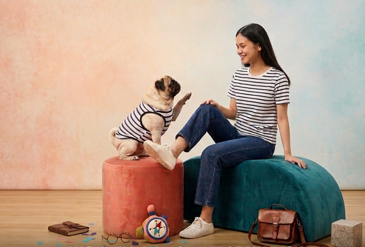 Baeship Studio Signature Striped Combo – Matching Human Tee & Sleeveless Pet Tank