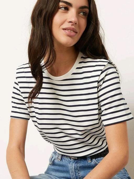 "Women's Cotton Striped T-Shirt: Comfortable & Stylish | [Baeship Studio]"